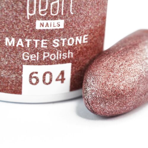 Ásványkristály-hatás a körmökön - Matte Stone 604 barna gél lakk 