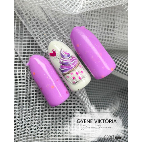 Gyene Viktória - Classic 615 gél lakk - konfettis pasztell lila - Cupcake Collection