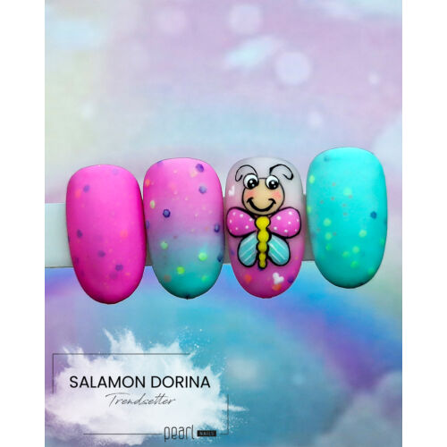 Salamon Dorina - Classic 614 gél lakk - konfettis pasztell pink - Cupcake Collection