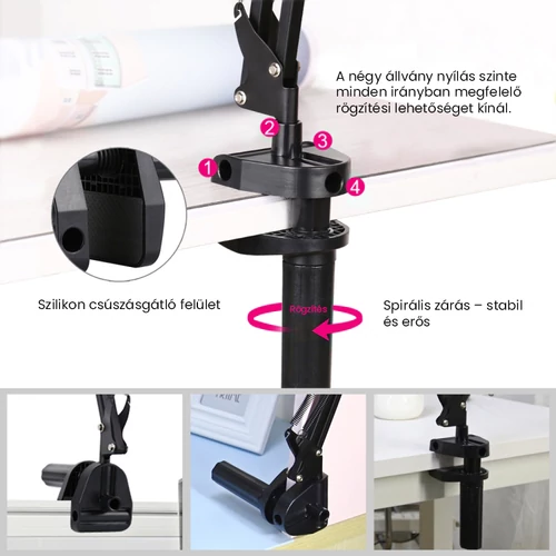 PULUZ LED körlámpa / szelfi lámpa telefontartóval