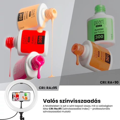 PULUZ LED körlámpa / szelfi lámpa telefontartóval