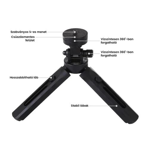 PULUZ asztali tripod - teleszkópos