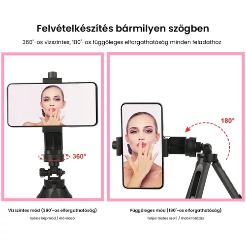 PULUZ asztali tripod - teleszkópos - a telefontartó NEM TARTOZÉK!