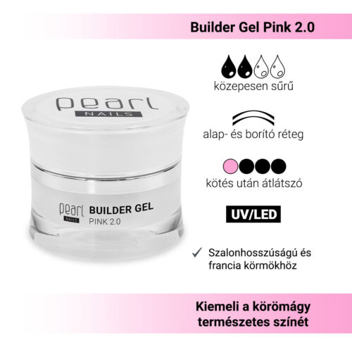 Pearl Nails Builder Pink Gel 2.0 rózsaszín építő zselé