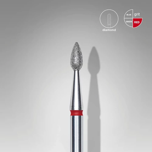 Staleks gyémánt csiszolófej - "csepp" piros 2,3 mm/5 mm - FA40R023/5 | EXPERT