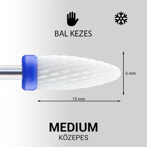 Láng forma kerámia csiszolófej - bal kezes - Medium