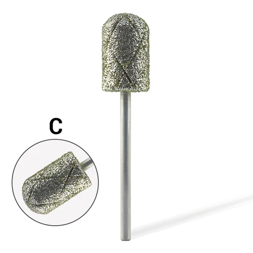 Hengeres gyémánt csiszolófej pedikűrhöz - kereszt vágott - Coarse