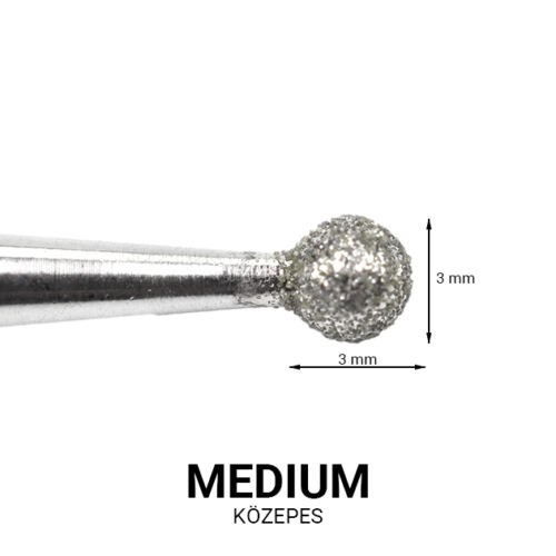 Gyémánt csiszolófej - nagy gömb gépi manikűrhöz - Pearl Nails