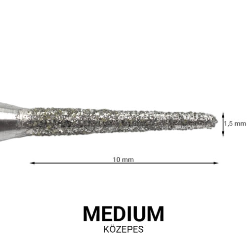 Gyémánt csiszolófej - hosszúkás kúp gépi manikűrhöz - Pearl Nails
