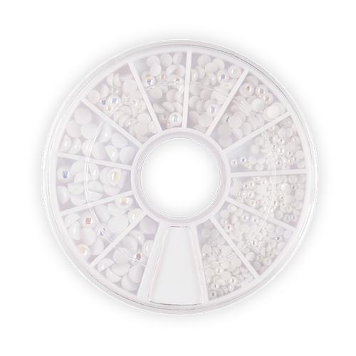 Körömdíszítő tárcsa - fehér gyöngy | Pearl Nails