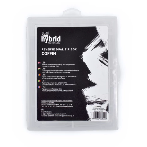 hybrid Reverse Dual Tip Box - coffin - Pearl Nails