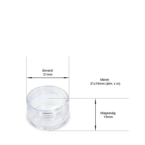 Műanyag átlátszó tégely 5ml