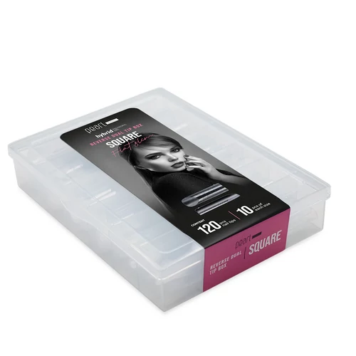 hybrid Reverse Dual Tip Box - Square Flat Slim - Pearl Nails
