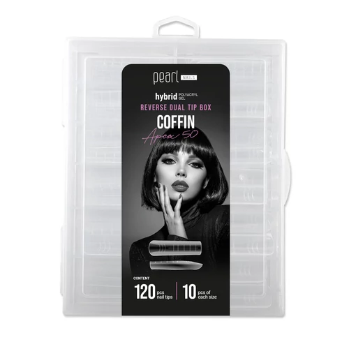hybrid Reverse Dual Tip Box - Coffin Apex 50 - Pearl Nails