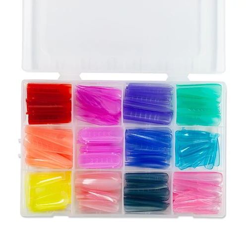 hybrid Reverse Dual Tip Box - Rainbow Multishape - Pearl Nails