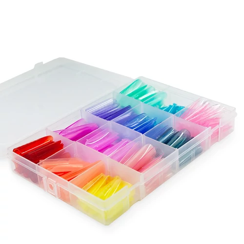 hybrid Reverse Dual Tip Box - Rainbow Multishape - Pearl Nails