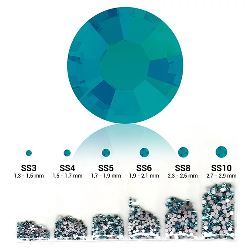 Türkizkék 6in1 Strasszkő szett - 6 méretben