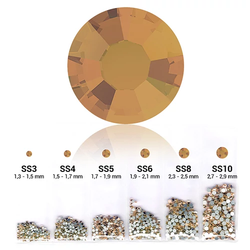 Világos topáz 6in1 Strasszkő szett - 6 méret