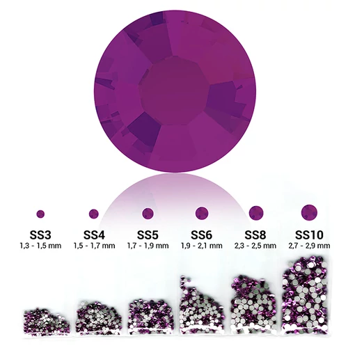 Sötét lila 6in1 Strasszkő szett - 6 méret
