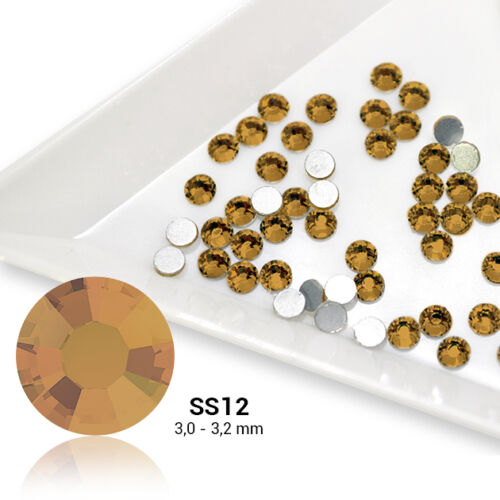 Pearl Nails barna strasszkő SS12 50db