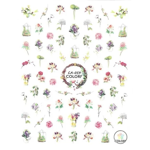 Öntapadós virágos körömmatrica CA59 | Pearl Nails 