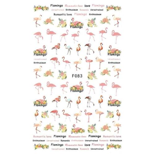 Öntapadós flamingós körömmatrica F083 | Pearl Nails 