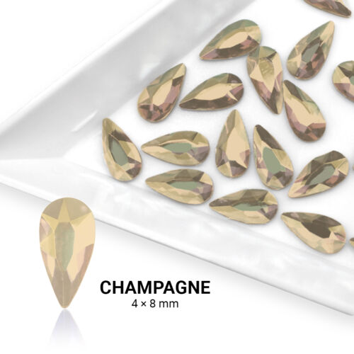 Pearl Nails Formakő csepp alakú (4x8mm) 20db - Champagne