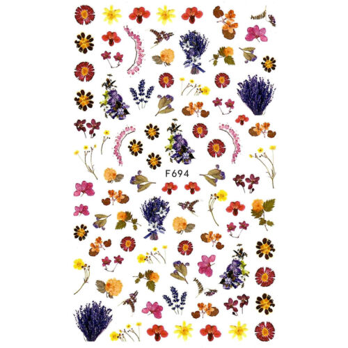 Öntapadós színes virágos körömmatrica F694 | Pearl Nails 