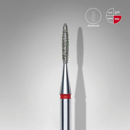 Staleks gyémánt csiszolófej - "láng" piros (finom) - FA10R014/8 | EXPERT
