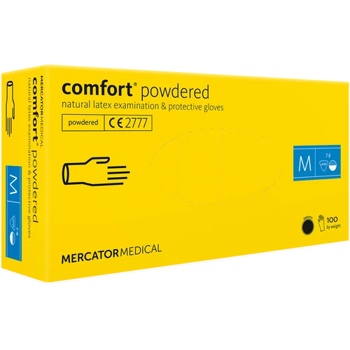 comfort® púderezett latex kesztyű - M méret