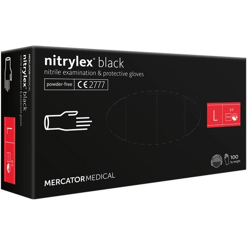 nitrylex® black púdermentes nitril kesztyű - L méret