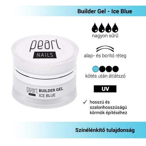 Pearl Nails Builder Gel - Ice blue sűrű építőzselé